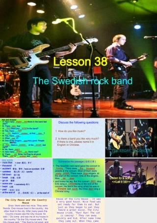 八年级英语 Lesson38 The Swedish rock band课件