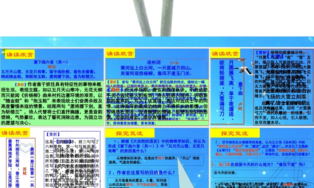 九年级语文上册 (专题 气象物候)课件 苏教版 课件