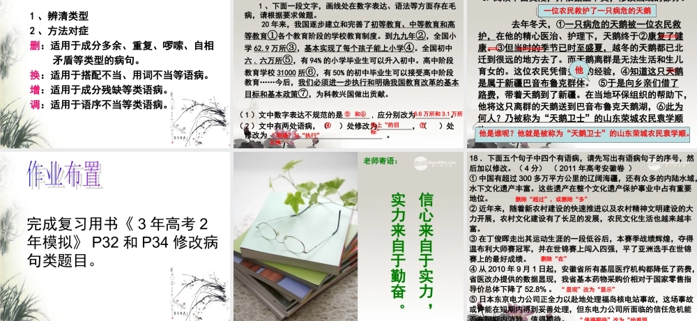 中学高考语文复习(修改病句)课件