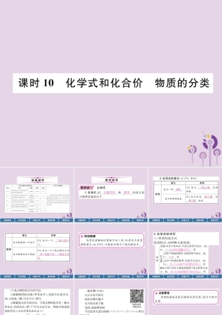 中考化学总复习 第1编 主题复习 模块2 物质构成的奥秘 课时10 化学式和化合价 物质的分类(精讲)课件