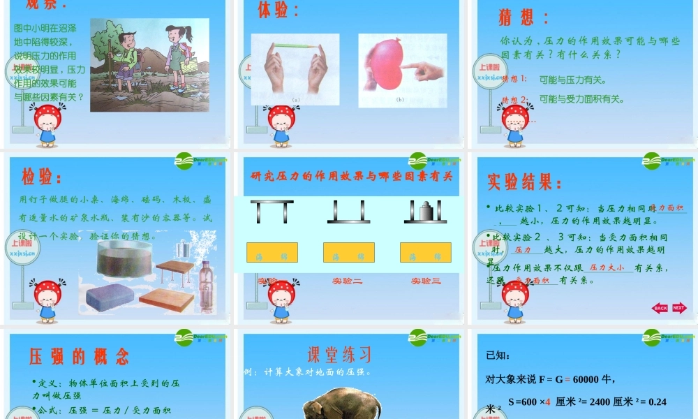 八年级物理下册：一、压强课件 北师大版 课件