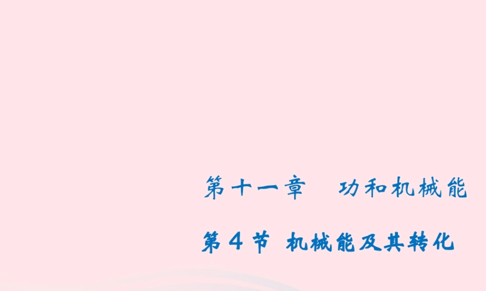 八年级物理下册 11.4机械能及其转化课件 (新版)新人教版 课件