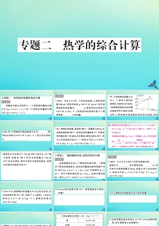 九年级物理全册 第十三章 内能与热机 专题二 热学的综合计算习题讲评课件 (新版)沪科版 课件