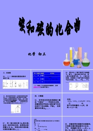 初三化学碳和碳的化合物实验和计算题练习 新课标 试题