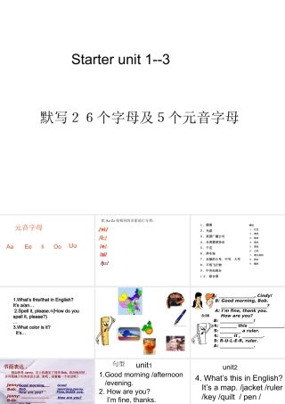 人教版新目标英语七年级上starter_Unit1-3复习2