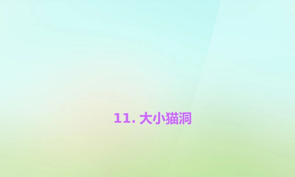 九年级语文上册 11大小猫洞习题课件 语文版 课件