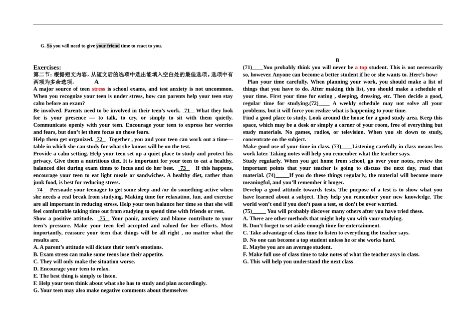 高考英语总复习-七选五_第2页