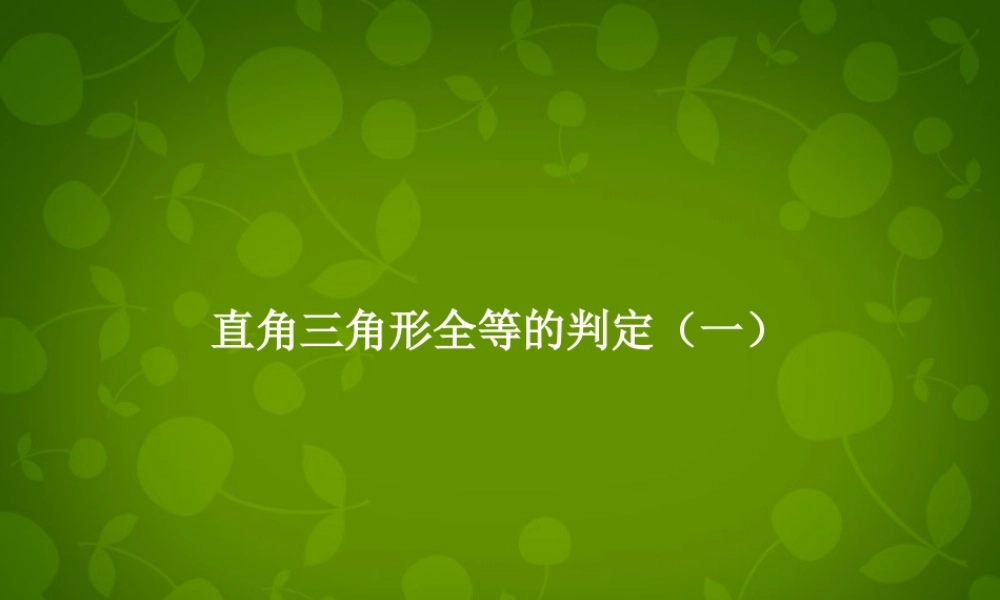 九年级数学上册 32 直角三角形全等的判定课件2 苏科版 课件