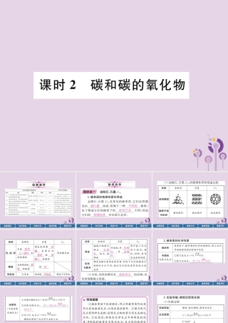 中考化学总复习 第1编 主题复习 模块1 身边的化学物质 课时2 碳和碳的氧化物(精讲)课件