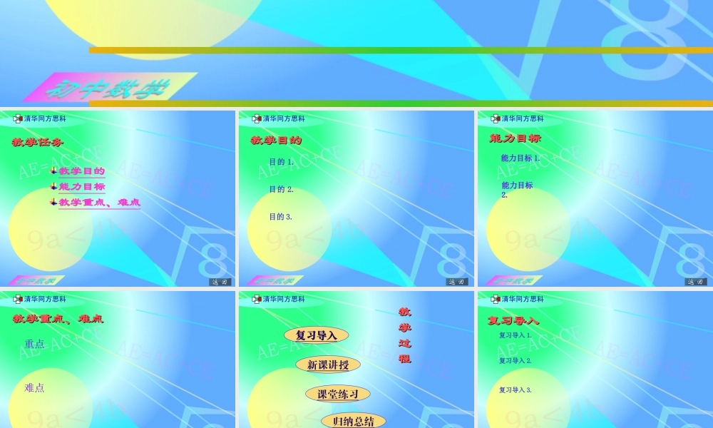 初中数学教师PPT模板(课堂演示文稿) (2)