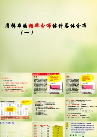 数学 2.2.1用样本的频率分布估计总体分布(一)课件 新人教A版必修3 课件