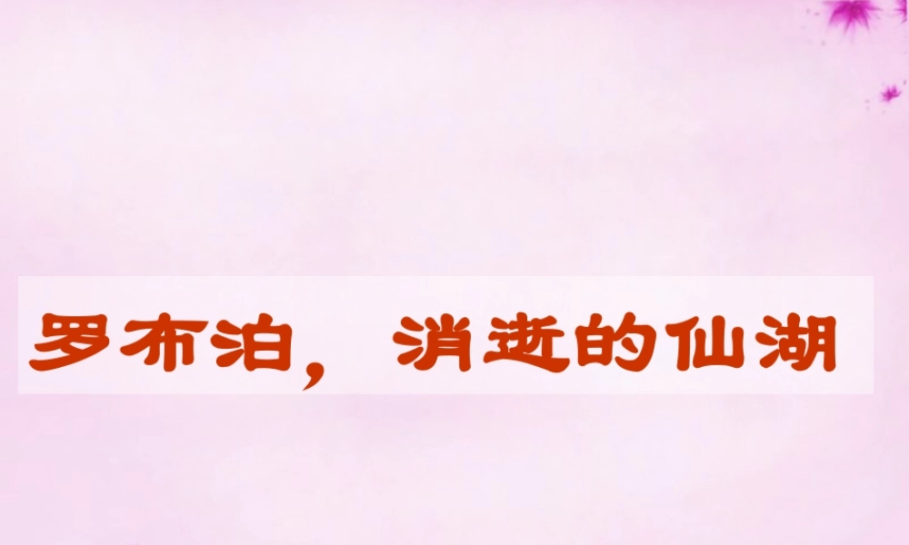 八年级语文下册 第三单元 第12课 罗布泊，消逝的仙湖课件 新人教版 课件
