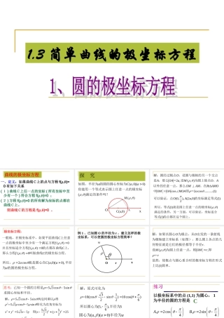 圆的极坐标方程