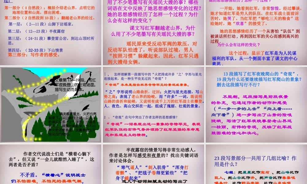 七年级语文上册 第五单元 第19课(老山界)课件 沪教版五四制 课件
