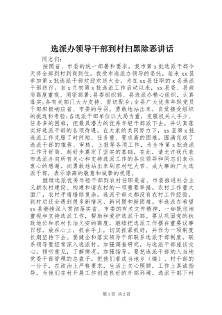 选派办领导干部到村扫黑除恶讲话