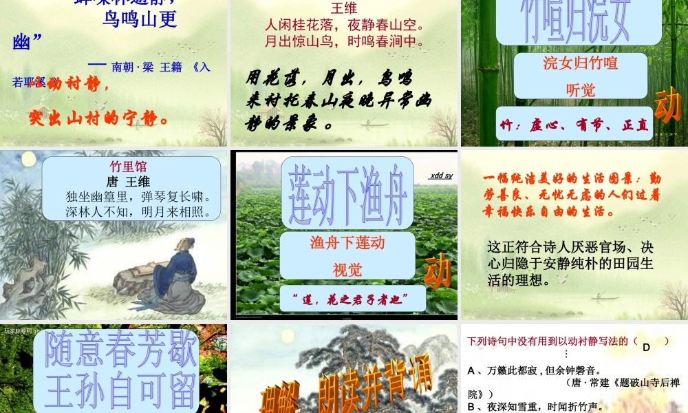 八年级语文下册 第29课(山居秋暝)课件 语文版 课件