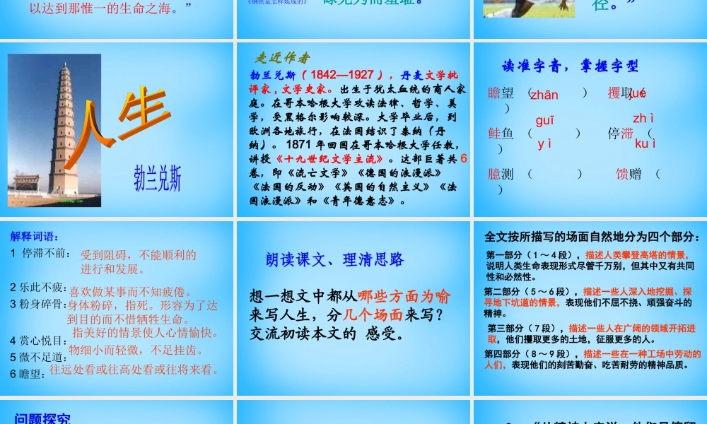 九年级语文下册 第12课(人生)课件 新人教版 课件