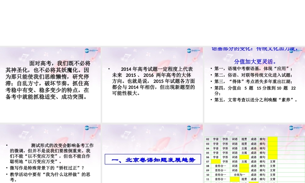 北京市高考语文一轮复习 基础知识课件
