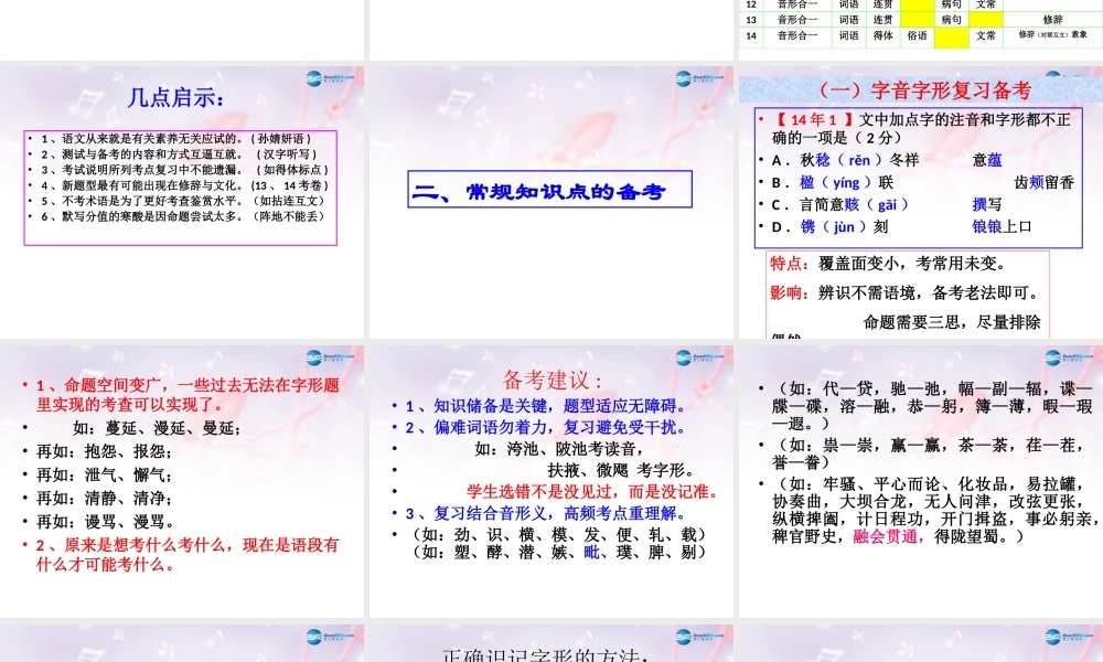 北京市高考语文一轮复习 基础知识课件