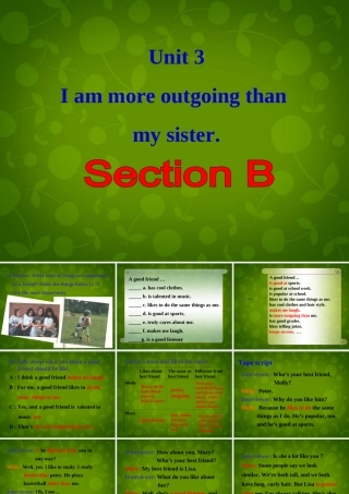 八年级英语上册 Unit 3 I am more outgoing than my sister Section B课件 (新版)人教新目标版 课件