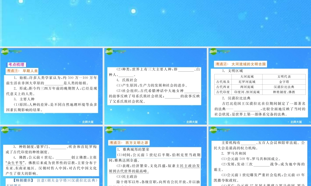八年级历史下册 第四单元(人类祖先的基业)课件 北师大版 课件