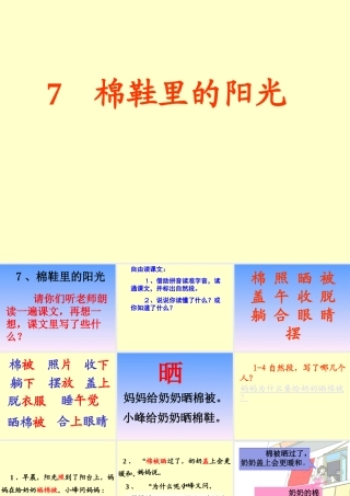 棉鞋里的阳光课件 