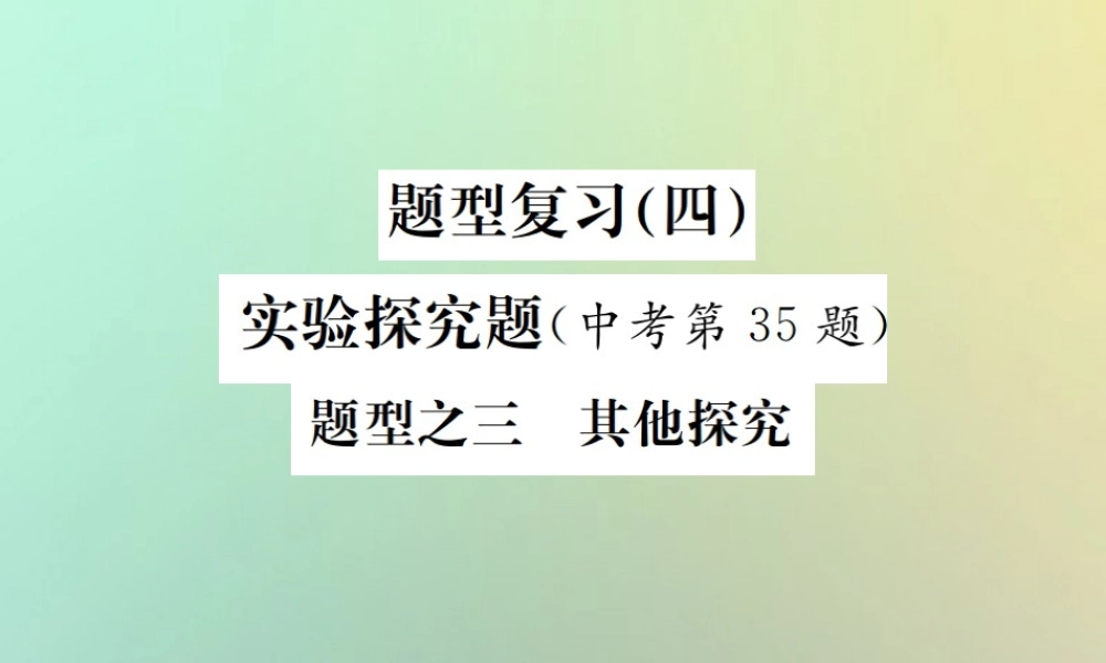 中考化学复习 题型复习(四)实验探究题 题型之三 其他探究课件