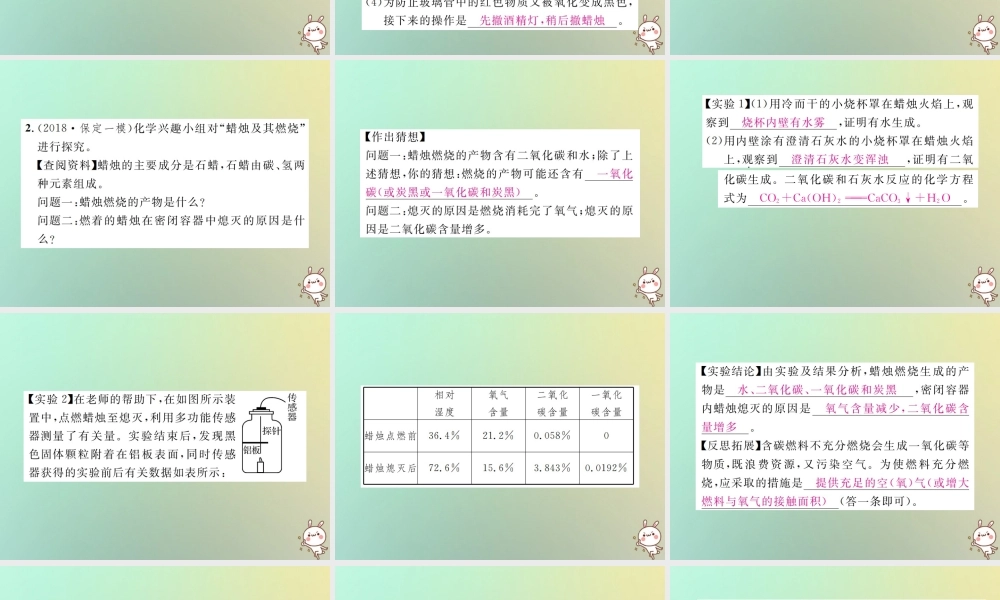 中考化学复习 题型复习(四)实验探究题 题型之三 其他探究课件