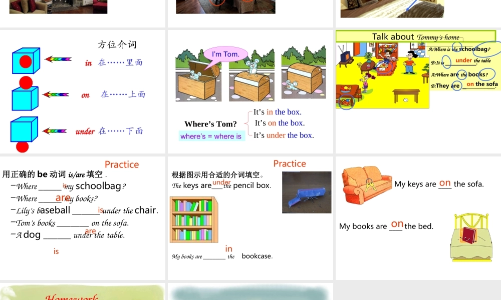 初中一年级英语上册正式篇Unit4Whereismyschoolbag第一课时课件