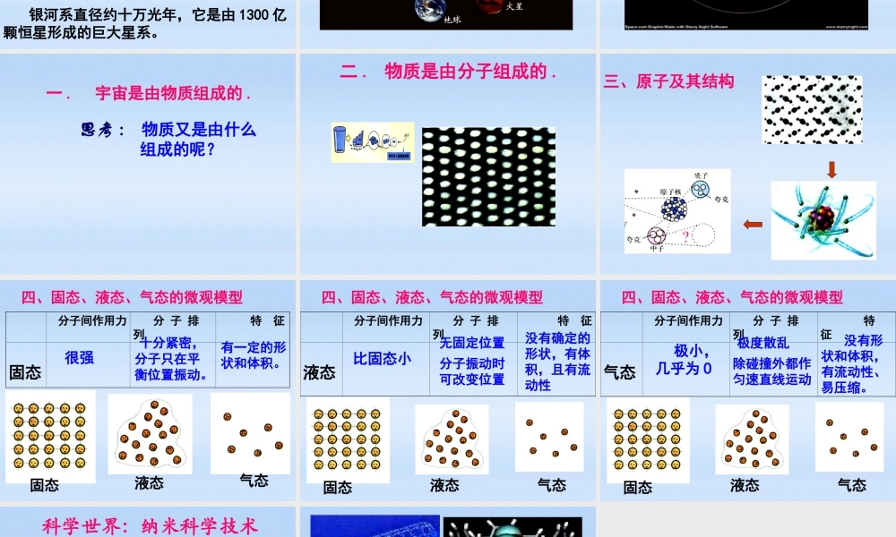 九年级物理 1宇宙和微观世界课件 人教新课标版 课件