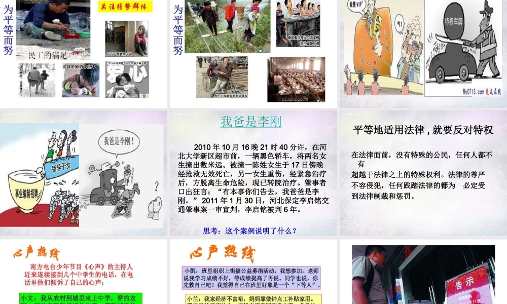 八年级政治下册 7.2 适用法律一视同仁课件2 北师大版 课件