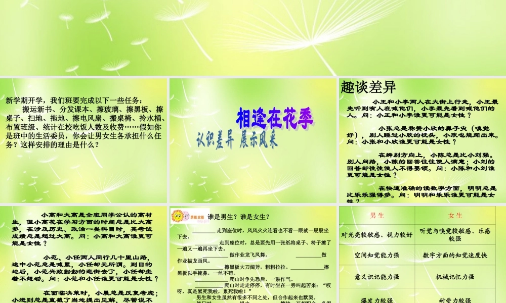 中学七年级政治上册(8.1 认识差异 展示风采)课件 苏教版 课件