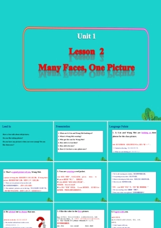 八年级英语上册 Unit 1 Me and my class Lesson 2 Many Faces, One Picture素材 (新版)冀教版 素材