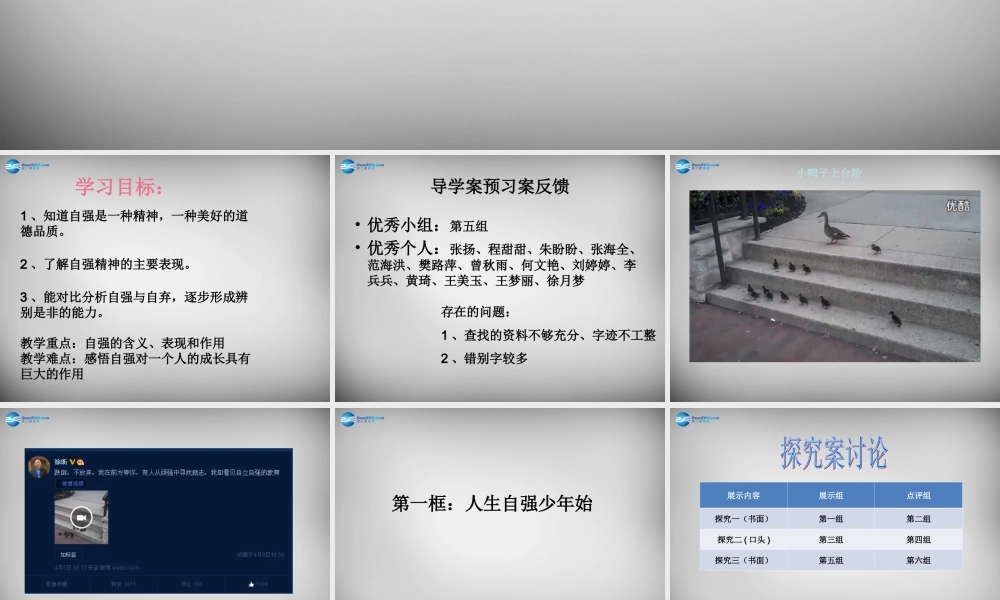 中学七年级政治下册  2.4 人生当自强课件 新人教版 课件