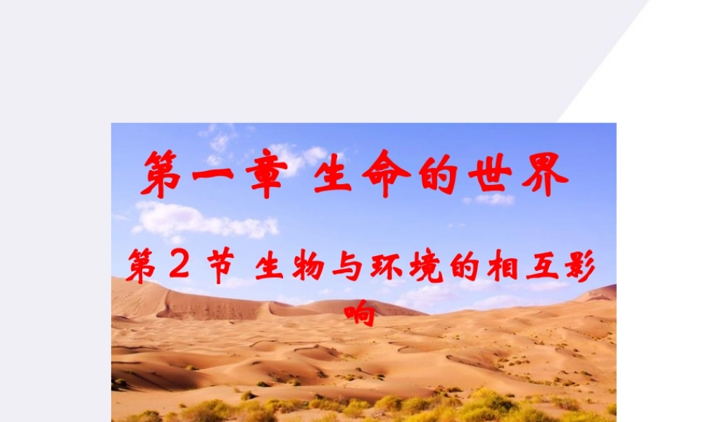 七年级生物上册 生物与环境的相互影响课件 北师大版 课件