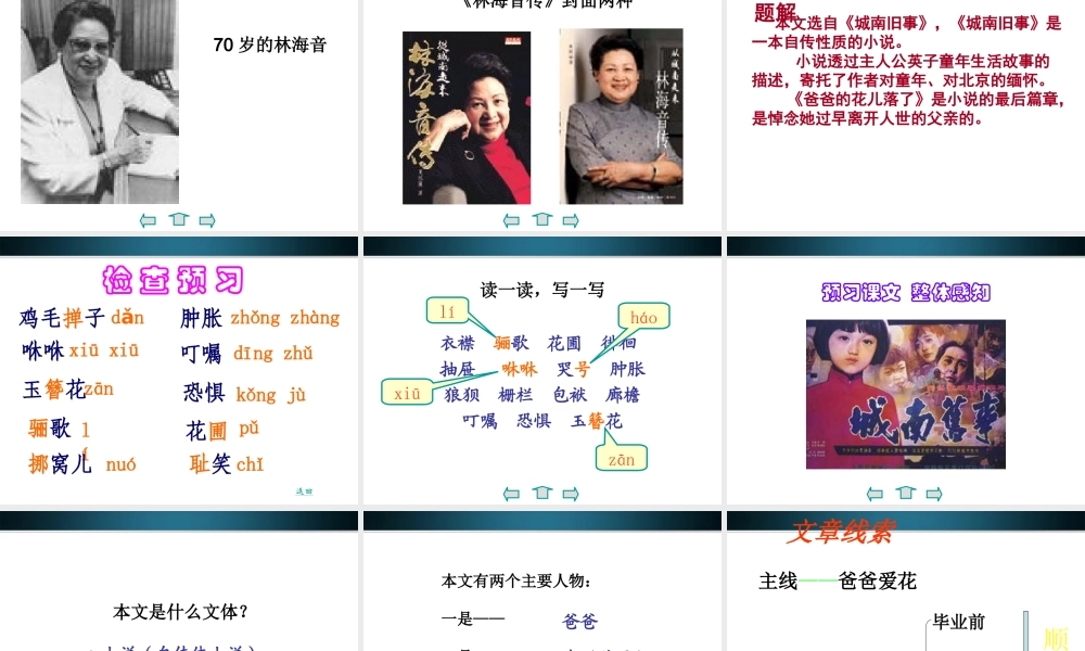 七年级语文上册(爸爸的花儿落了)课件(5) 冀教版 课件