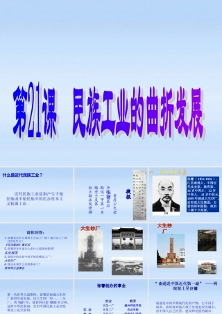 八年级历史上册 第六单元第21课民族工业的曲折发展课件 岳麓版 课件