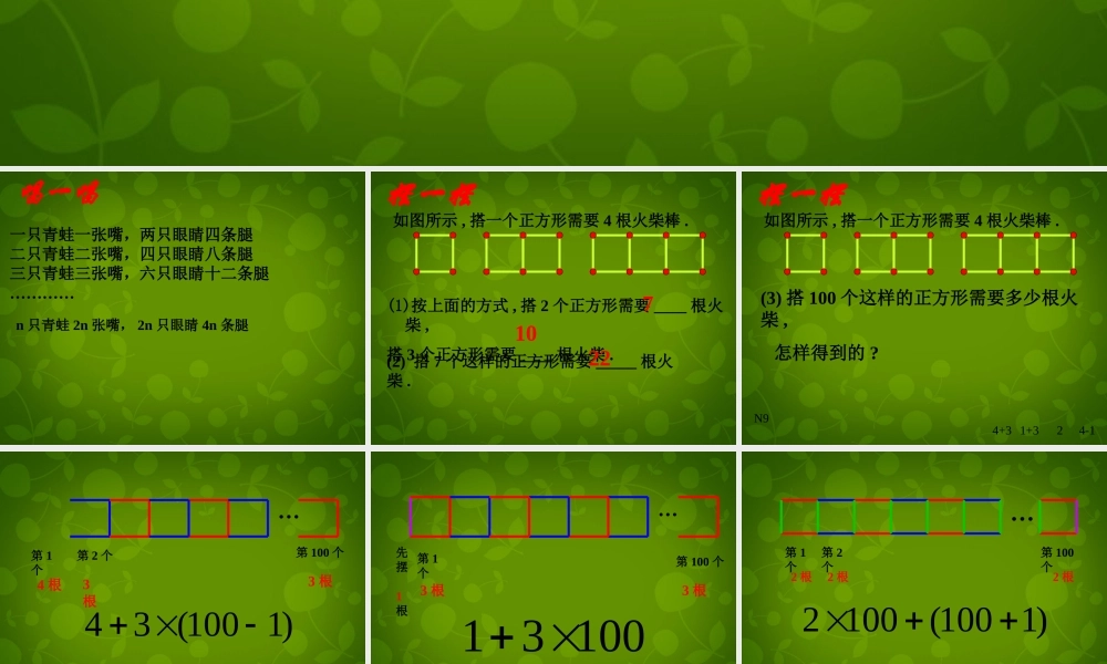 中学七年级数学上册 3.1 字母表示数课件 (新版)北师大版 课件