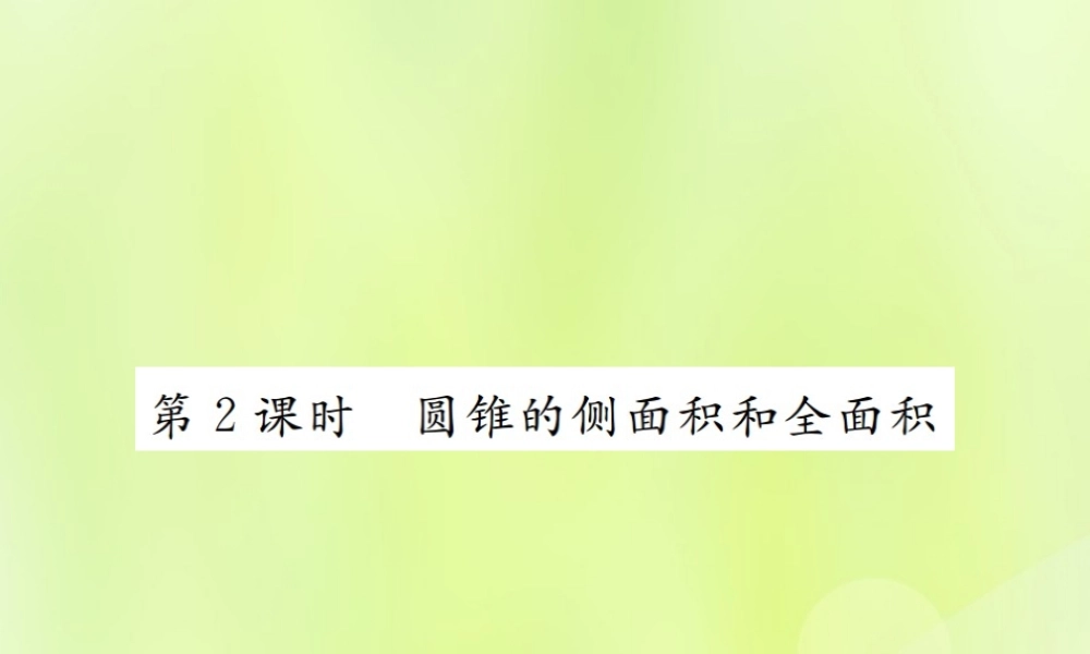 九年级数学上册 第二十四章 圆 244 弧长和扇形面积 第2课时 圆锥的侧面积和全面积课件 (新版)新人教版 课件