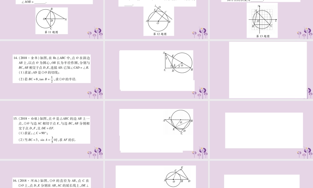 中考数学复习 第一轮 考点系统复习 第6章 圆 第2节 与圆有关的位置关系习题课件