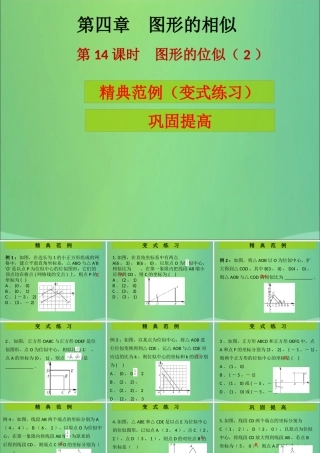 九年级数学上册 第4章 图形的相似 第14课时 图形的位似(2)(课堂导练)习题课件 (新版)北师大版 课件