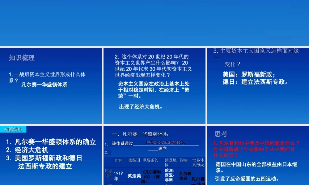 九年级历史下册 第二单元(凡尔赛--华盛顿体系下的世界)课件 人教新课标版 课件
