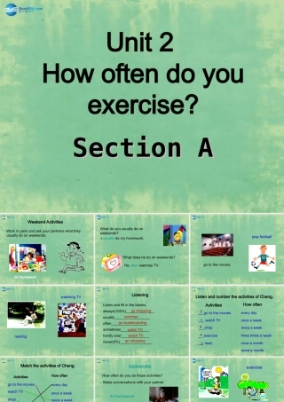 八年级英语上册 Unit 2 How often do you exercise？Section A1课件 (新版)人教新目标版 课件