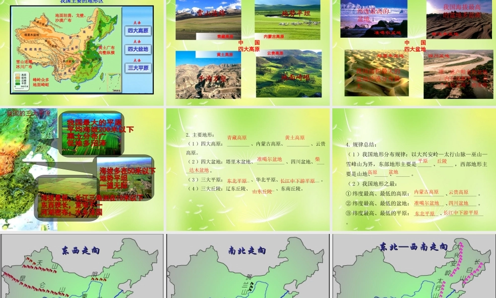 八年级地理上册(2.1 地形和地势)课件1 新人教版 课件