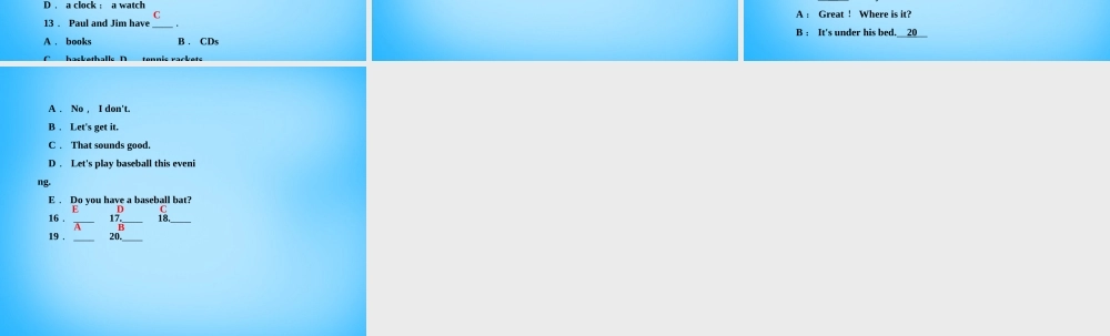 七年级英语上册 Unit 5 Do you have a soccer ball？Section A阅读与情景交际课件 (新版)人教新目标版 课件