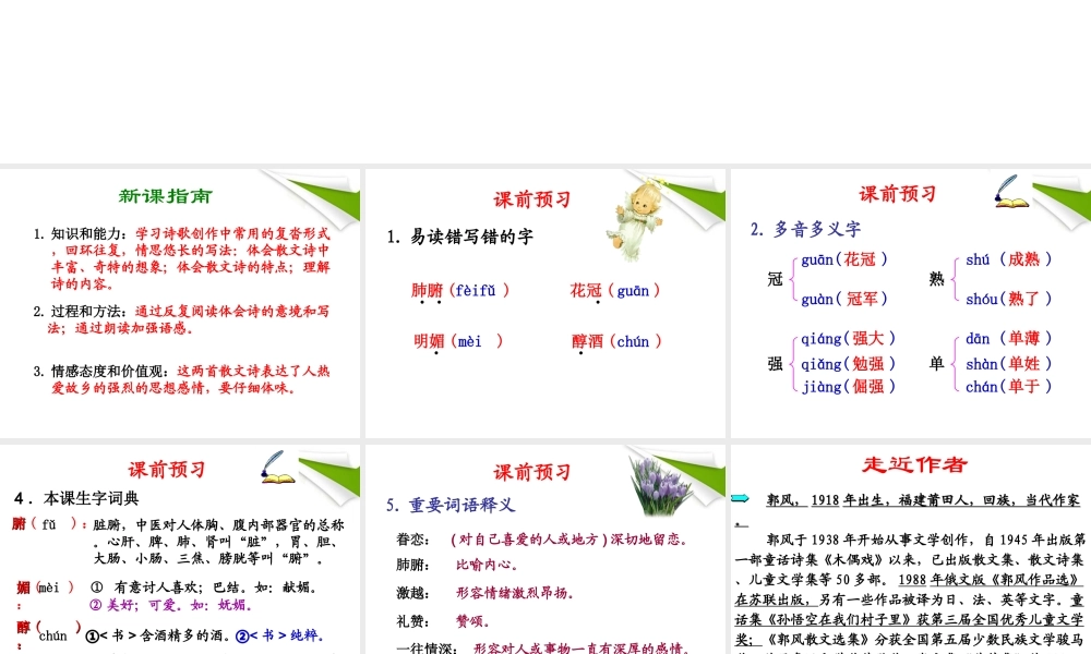 九年级语文上册 第4课(叶笛)课件 冀教版 课件