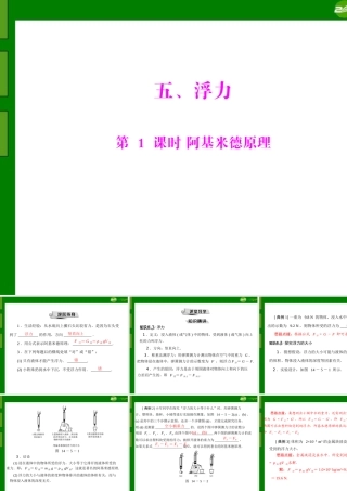 九年级物理 第十四章 压强和浮力 五、浮力 第1课时 阿基米德原理 配套课件 人教新课标版 课件