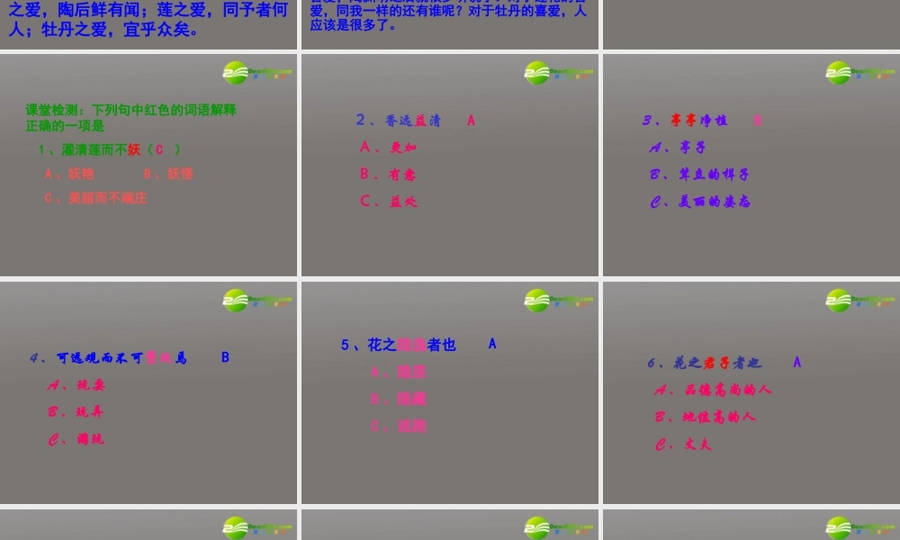 八年级语文上册 第五单元之(爱莲说)课件 新人教版 课件