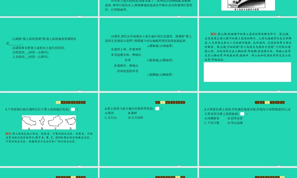 八年级地理下册 8.5 黄土高原的区域发展与居民生活课件 (新版)湘教版 课件
