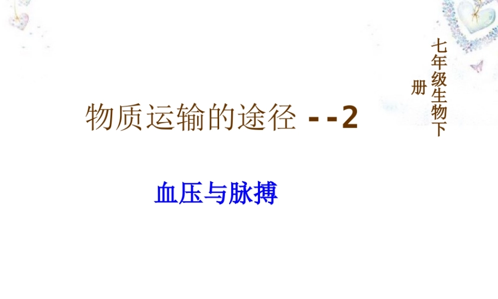 七年级生物下册 3.3.3 物质运输的途径课件(2)(新版)济南版 课件